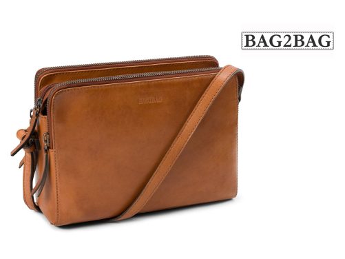 Bag2Bag Wells cognac schoudertas